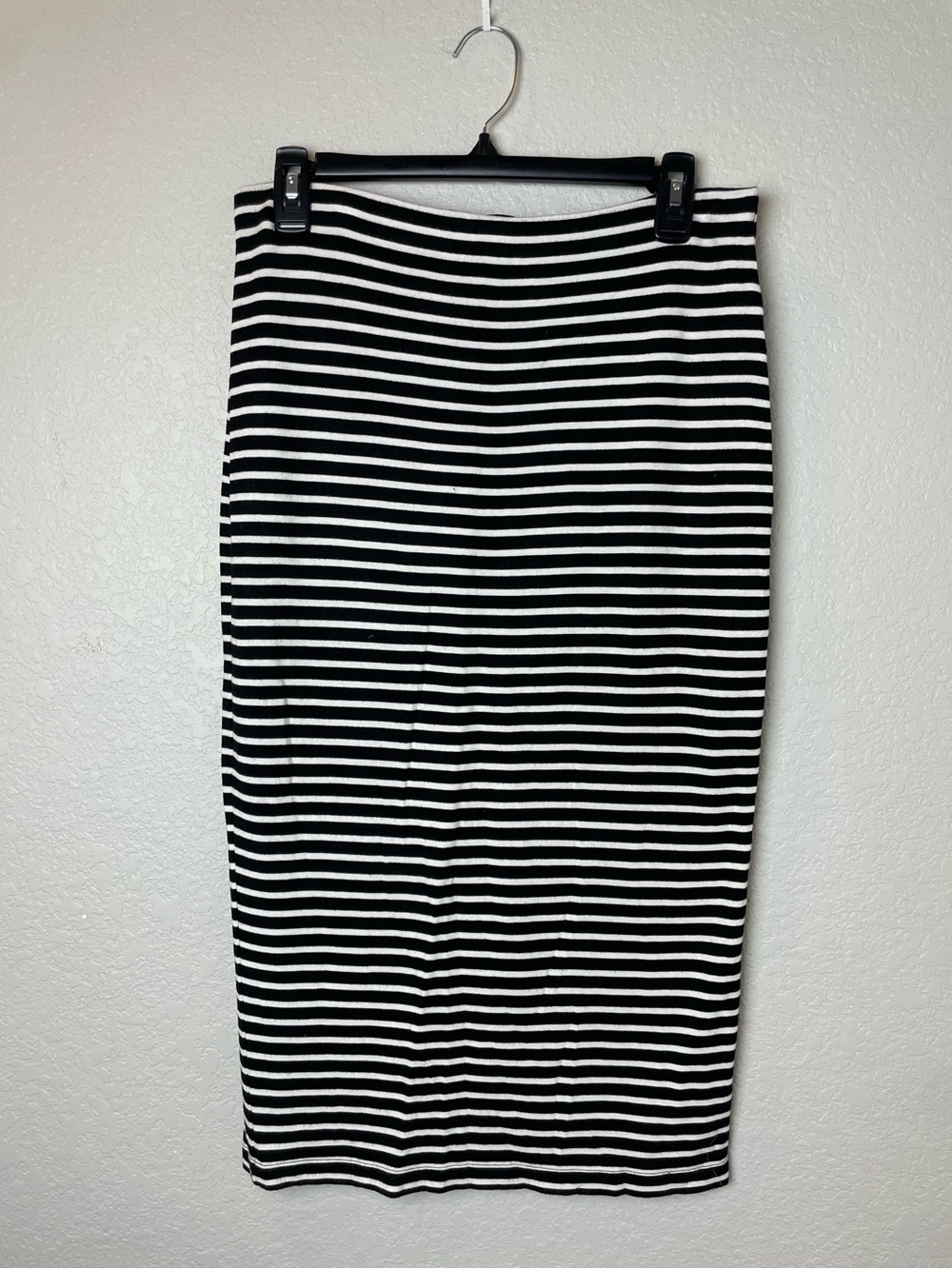 Sanctuary Black and White Striped Fitted Pencil Skirt Size L